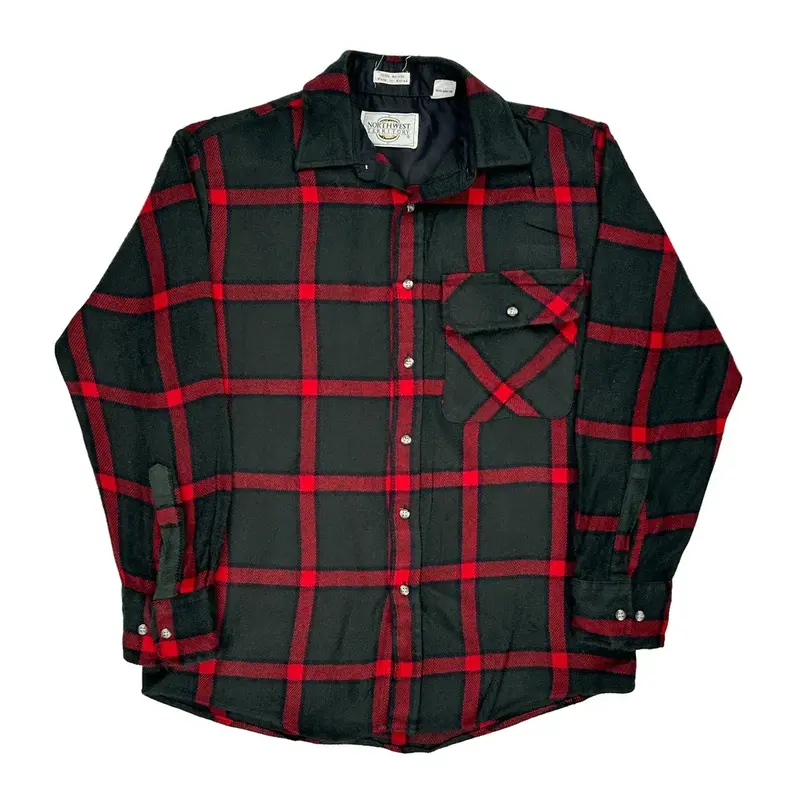Northwest Territory Checked Overshirt - Medium Black Acrylic