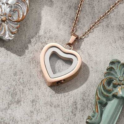 304 Stainless Steel Heart Urn Ashes Necklaces