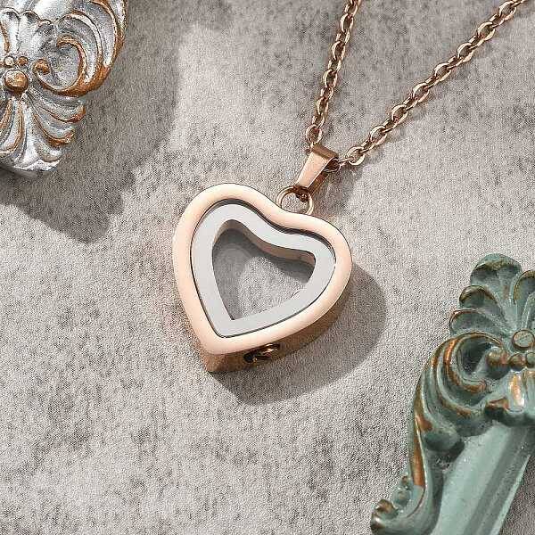 304 Stainless Steel Heart Urn Ashes Necklaces
