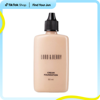 Lord & Berry Cream Foundation - Buildable, Lightweight, Long-Lasting Full Coverage, Hyaluronic Acid, Soft Matte Finish, Makeu...