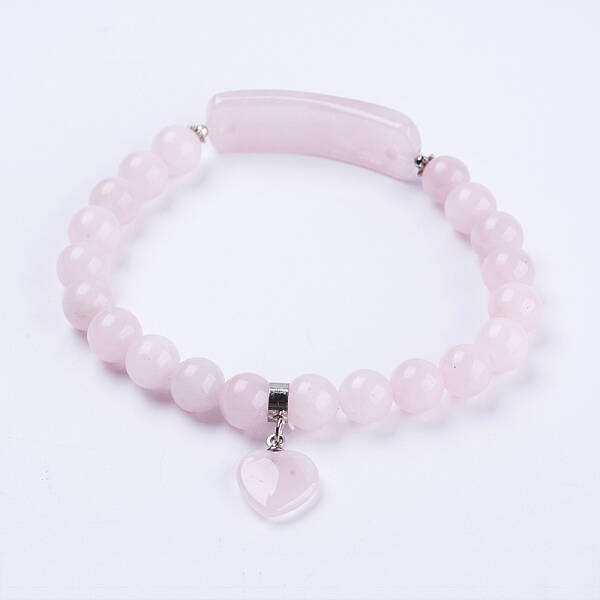 Natural Rose Quartz Stretch Bracelets