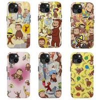 Colorful 6 Option Curious George Phone Case - Childhood Favorite Cartoon | Classic Children's Book Phone Cover for iPhone 16 ...