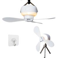 Portable LED Fan for Outdoor Camping,Mini Rechargeable Fan Light With Tripod,Tent Hanging Adjustment Ceiling Fan With 3-speed...