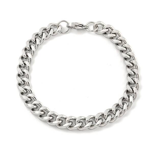 Non-Tarnish 201 Stainless Steel Cuban Link Chain Bracelets for Women and Men