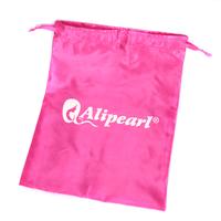 Alipearl Silk Satin Wig Bag with Tassel, Pink/Black,High Density Fabric [1 Count]  Easy to Open & Close, Randomly Color, Big ...