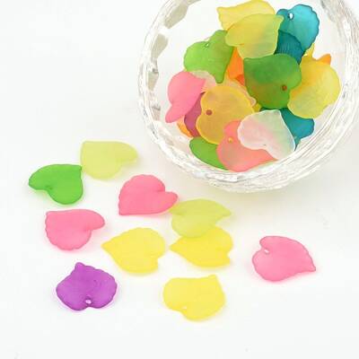 Mixed Transparent Forsted Leaf Acrylic Charms