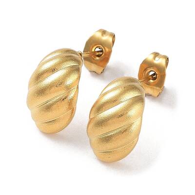 Ion Plating(IP) 304 Stainless Steel Croissant Ear Studs for Women
