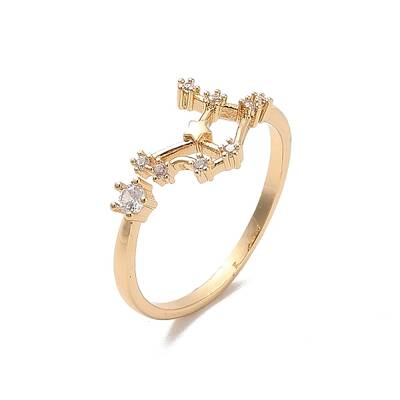 Brass Micro Pave Cubic Zirconia Open Cuff Rings