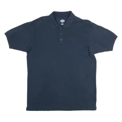 DICKIES Mens Polo Shirt Blue L
