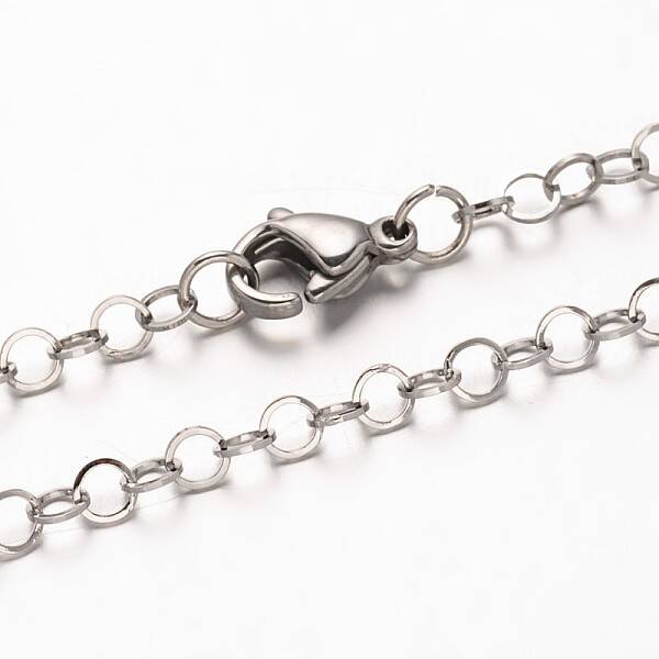 Tarnish Resistant 304 Stainless Steel Rolo Chain Necklaces