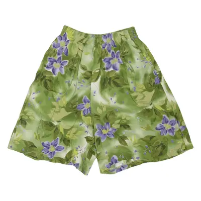 CARIBOU Womens Casual Shorts Green Relaxed 90s Floral M W22