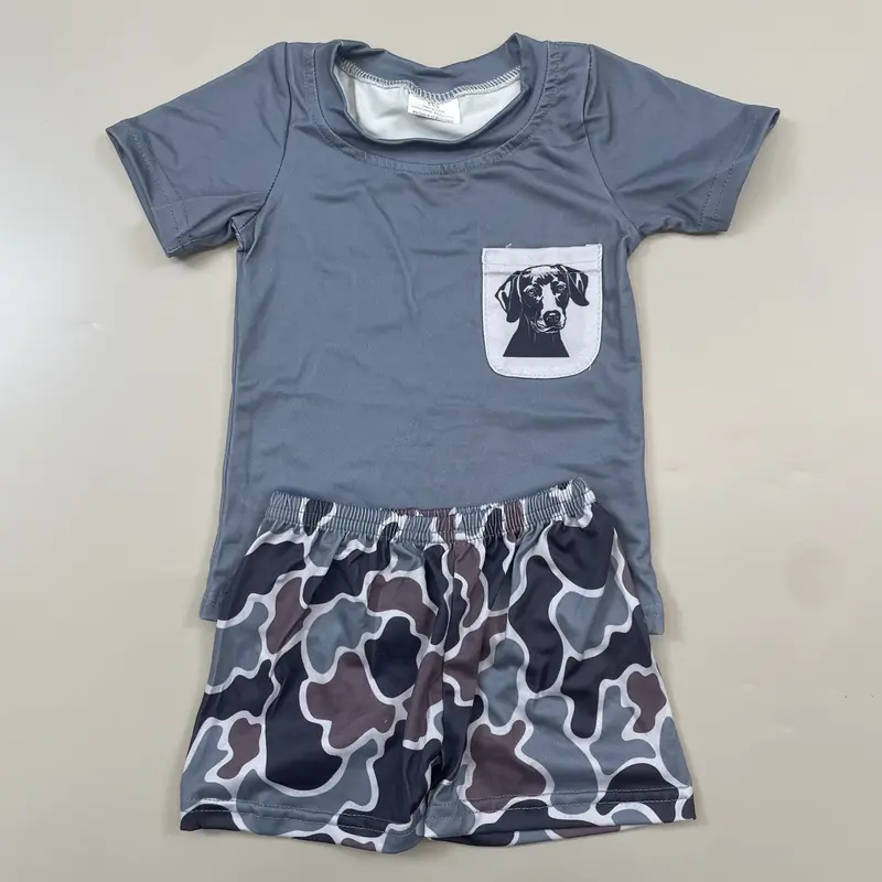 toddler boy clothes boy summer shorts set dog camo clothing set dog hunting outfit