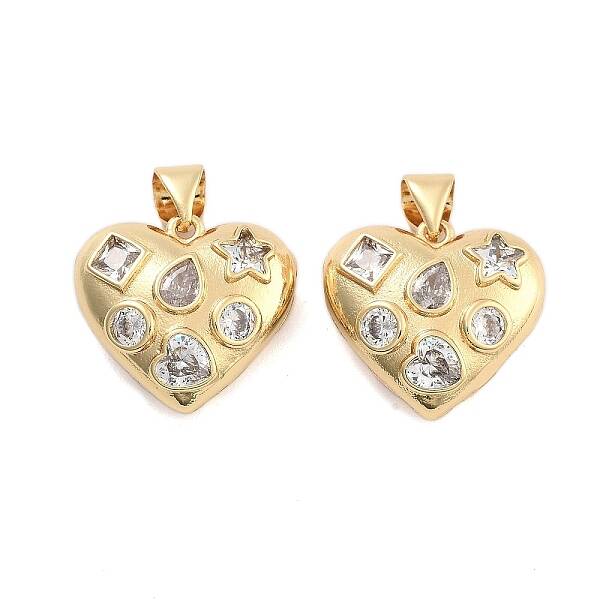 Brass Pave Clear Cubic Zirconia Pendants
