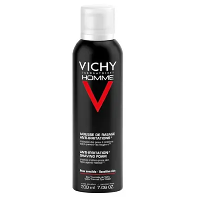 Vichy Schiuma Da Barba Per Uomo Per Pelli Sensibili E Irritate Homme (Schiuma Da Barba) 200 Ml