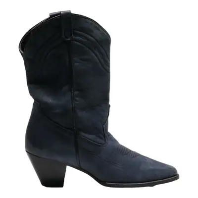 Cowboy Boots Blue Synthetic Womens UK 5.5