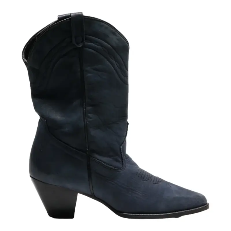 Cowboy Boots Blue Synthetic Womens UK 5.5