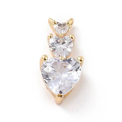 Eco-Friendly Brass Clear Cubic Zirconia Pendants