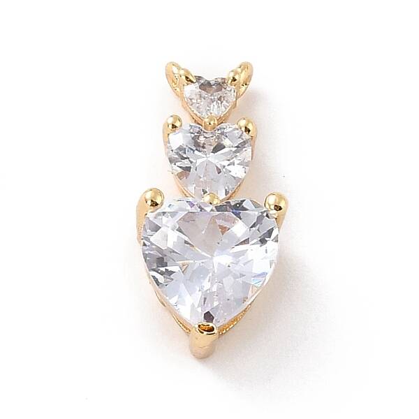 Eco-Friendly Brass Clear Cubic Zirconia Pendants