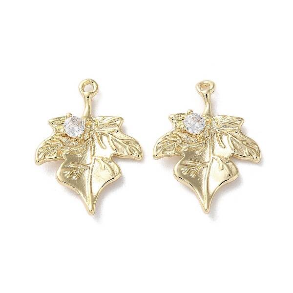 Brass Micro Pave Clear Cubic Zirconia Pendants