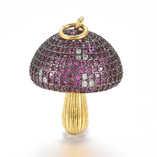 Brass Micro Pave Cubic Zirconia Pendants