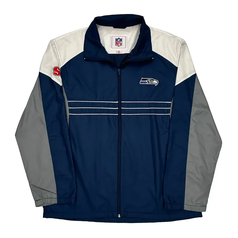 Seattle Seahawks Nfl Jacket - Large Blue Polyester