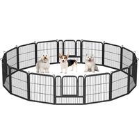 Yaheetech Dog Playpen 16 Panels Metal Pet Playpen Exercise Barrier Outdoor Indoor Fence with Door, 32/25 inch