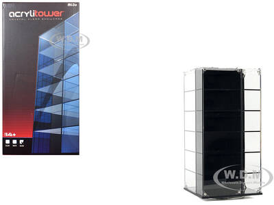 Acrylitower Showcase 24 Car Display Desktop Spinner with Cover Black Mijo Exclusives for 1/64 Scale Models