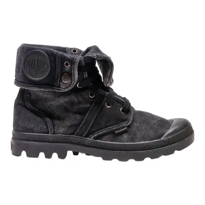 PALLADIUM Lace-Up Boots Black Canvas Womens UK 7