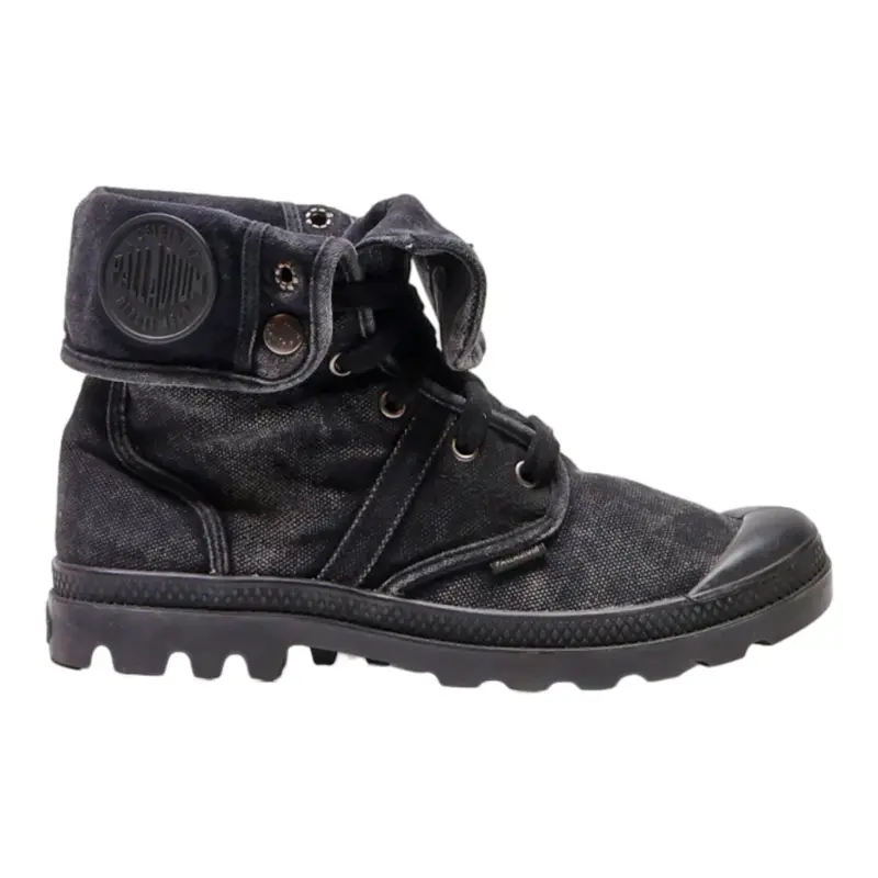 PALLADIUM Lace-Up Boots Black Canvas Womens UK 7