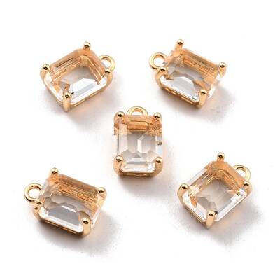 Rack Plating Brass Glass Charms