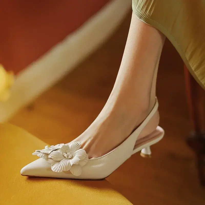CHIKO Nalani Pointy Toe Kitten Heels Slingback Shoes