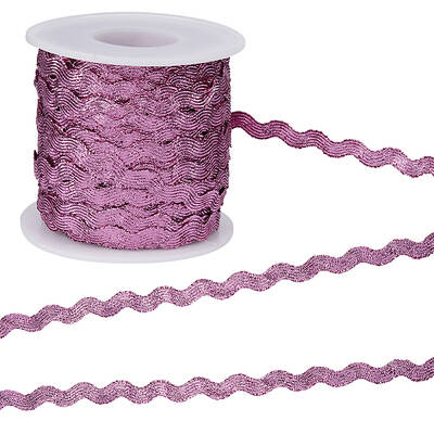 2 Rolls Polyester Glitter Wavy Fringe Trim Ribbon