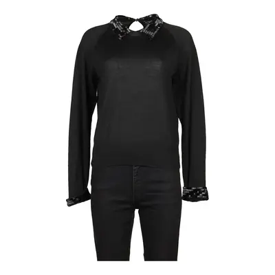 Armani Jeans Collared Jumper - Medium Black Cotton Blend