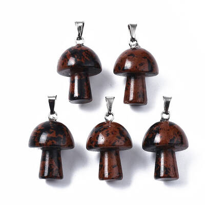 Natural Mahogany Obsidian Pendants