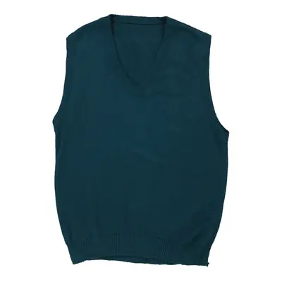 Unbranded V-neck Sweater Vest - Large Teal Wool Blend