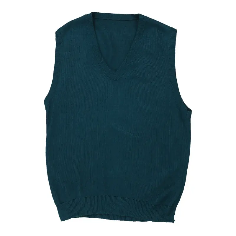 Unbranded V-neck Sweater Vest - Large Teal Wool Blend