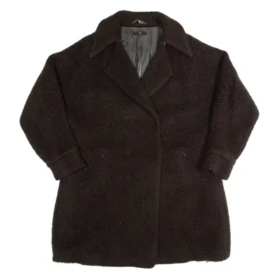 HUGO BOSS Colja Womens Overcoat Coat Brown Mohair 90s UK 8