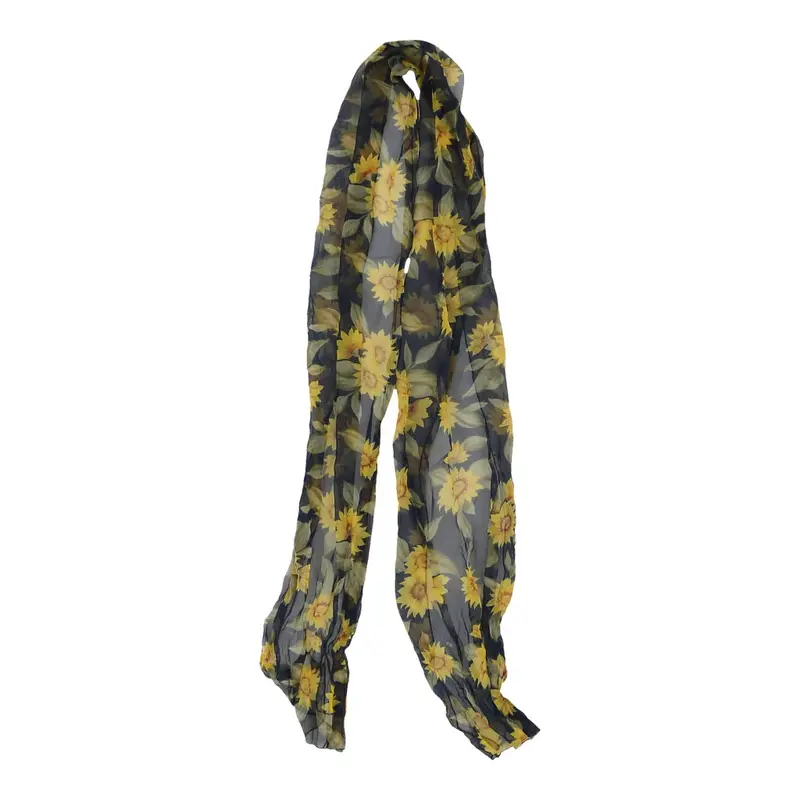Unbranded Floral Scarf - No Size Blue Viscose