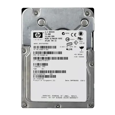 356914-002 HP 72.8GB Ultra-320 SCSI 15000 3.5-inch Hard Drive