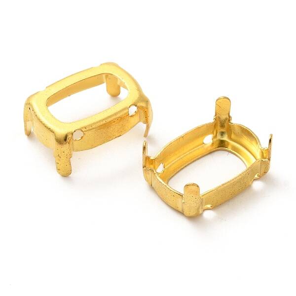 Rectangle Brass Sew on Prong Settings