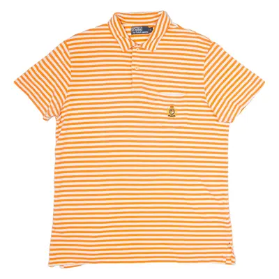 POLO RALPH LAUREN Mens Polo Shirt Orange Striped L
