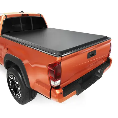 YITAMOTOR® 2016-2023 Toyota Tacoma (Excl. Trail Edition) Soft Roll Up Tonneau Cover, Fleetside 5 ft Bed with Deck Rail Syste...