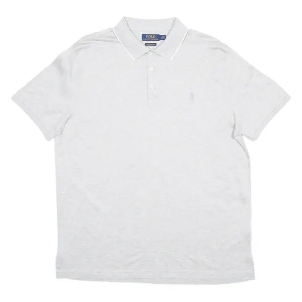 POLO RALPH LAUREN Custom Slim Fit Mens Polo Shirt Grey L