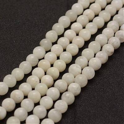 Natural White Moonstone Bead Strands