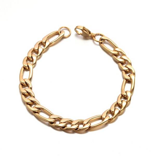 Boy's 304 Stainless Steel Mother-Son Figaro Chain Bracelets