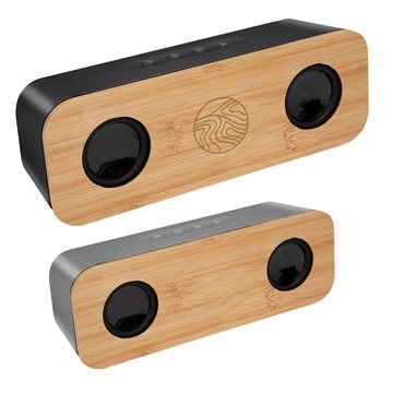 10 Promotional Chrome & Bamboo Wireless Speaker - Bluetooth 5.0 & ...