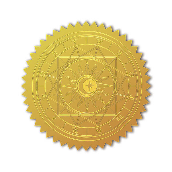 Self Adhesive Gold Foil Embossed Stickers