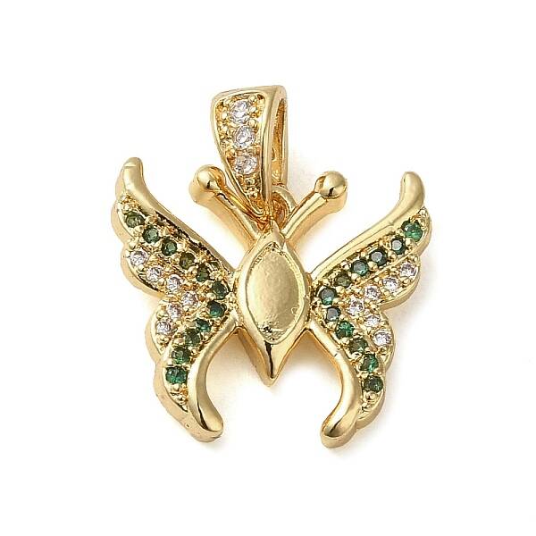 Brass Micro Pave Cubic Zirconia Pendants