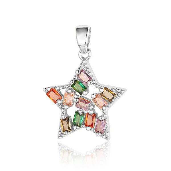 Brass Colorful Cubic Zirconia Pendants