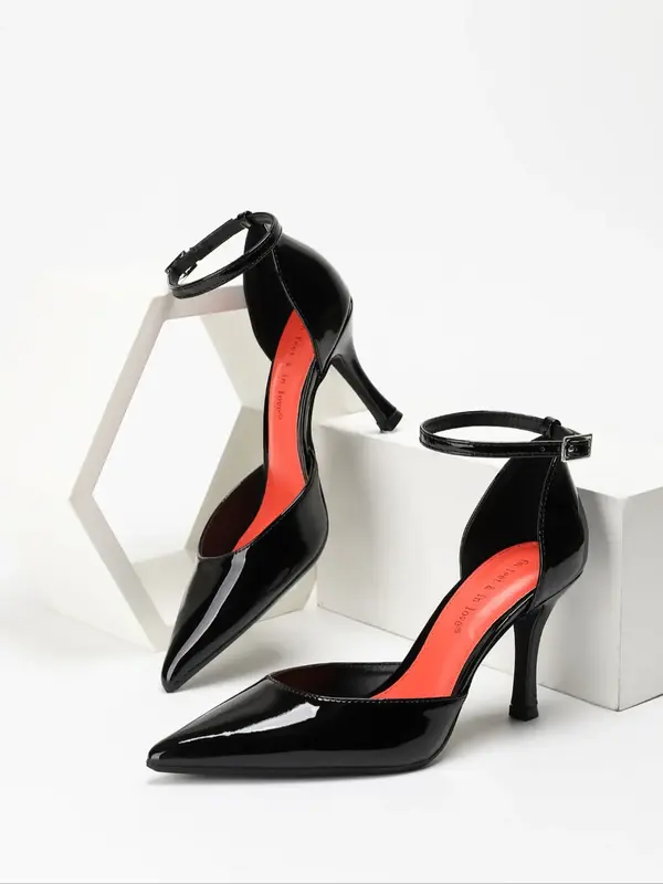 Women's Elegant Stiletto High Heels, Pointed Toe PU Leather Shoes, Plain Pattern, All Seasons Fashion, Perfect for Daily Wear...